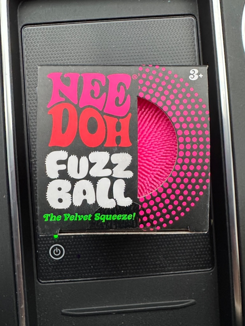 Nee Doh Fuzz Ball Velvet Squeeze Toy - Hot Pink